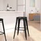 Merrick Lane Elba Series Metal Stool with Powder Coated Finish and Integrated Floor Glides